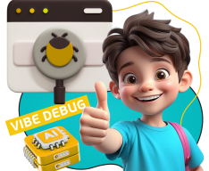 Тестирование & Vibe Debug. Охотники за багами - КИБЕРшкола программирования для детей, компьютерные курсы для школьников, начинающих и подростков - KIBERone г. Сокольники