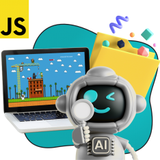 Язык программирования JavaScript + AI. Проектное обучение + геймификация + AI-помощники - КИБЕРшкола программирования для детей, компьютерные курсы для школьников, начинающих и подростков - KIBERone г. Сокольники